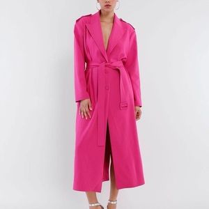 BCBGMAXAZRIA x Maeve Reilly Pink Lincoln Oversized Trench Coat NWT